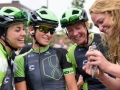 Cylance check out their selfie poses at Boels Rental Ladies Tour Stage 4 a 121.4 km road race from Gennep to Weert, Netherlands on September 1, 2017. (Photo by Sean Robinson/Velofocus)
